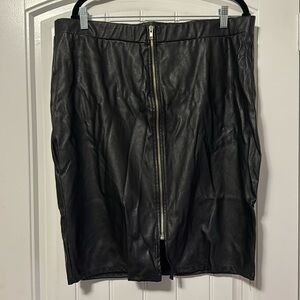 Black Faux Leather Skirt